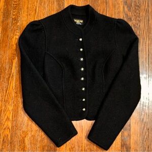 Vintage Small Geiger Tyrol Black Wool Jacket